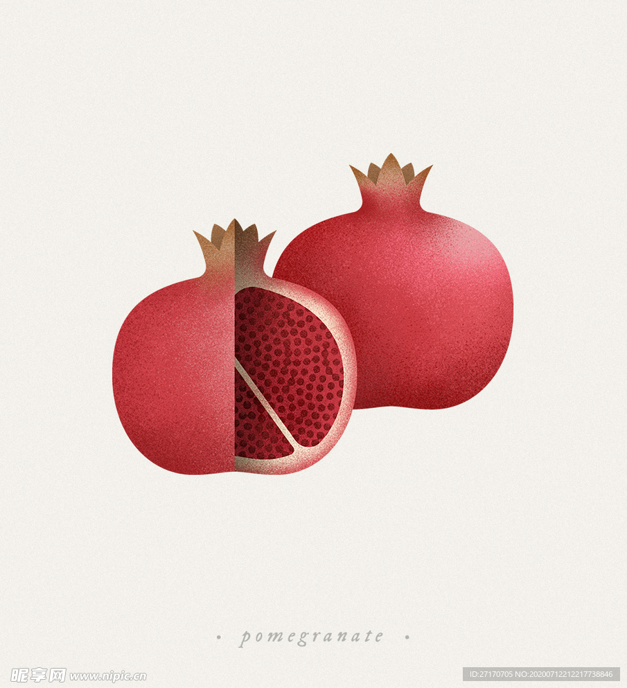 水果石榴psd免抠素材