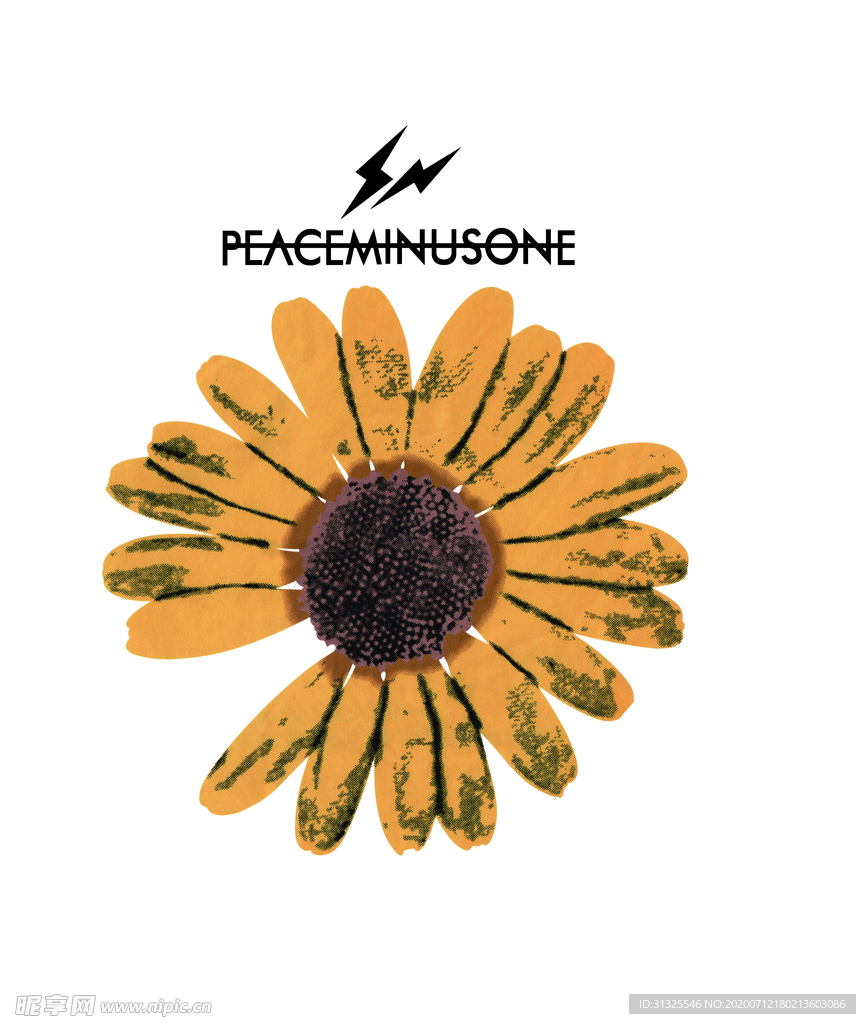 雏菊 T恤图案 闪电 闪电菊花