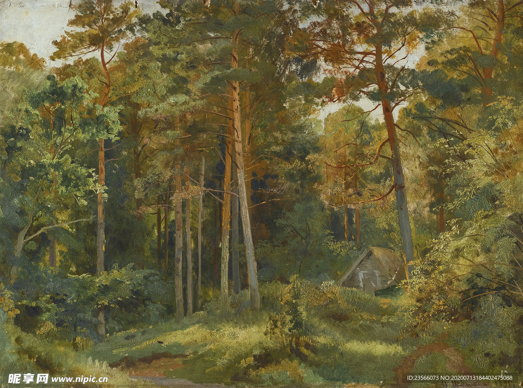 希施金树林风景油画