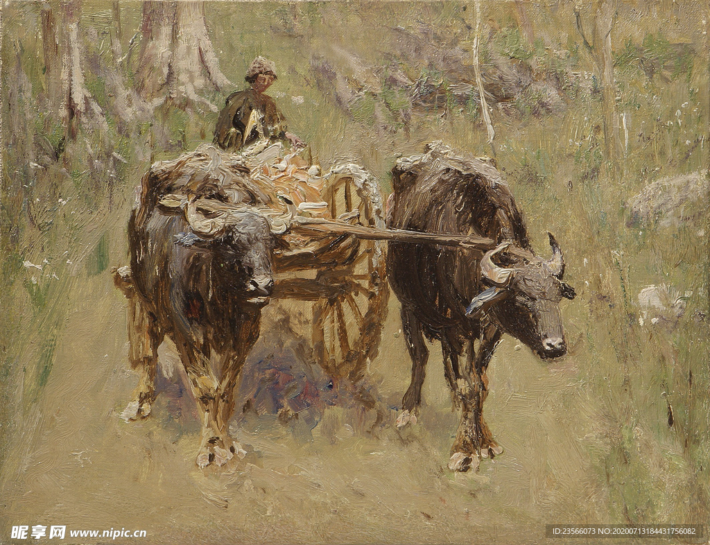 希施金树林风景油画