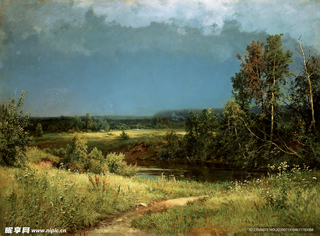 希施金树林风景油画