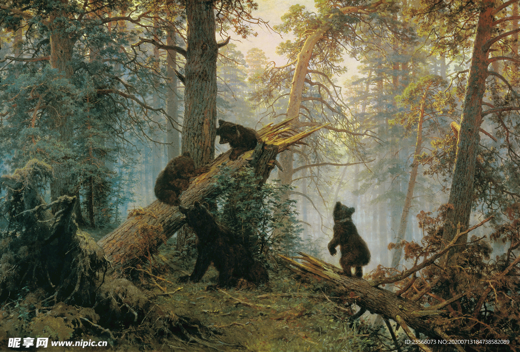 希施金树林风景油画