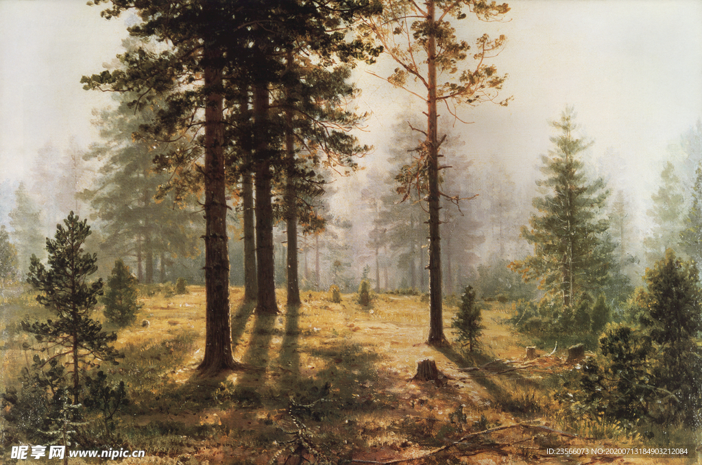 希施金树林风景油画