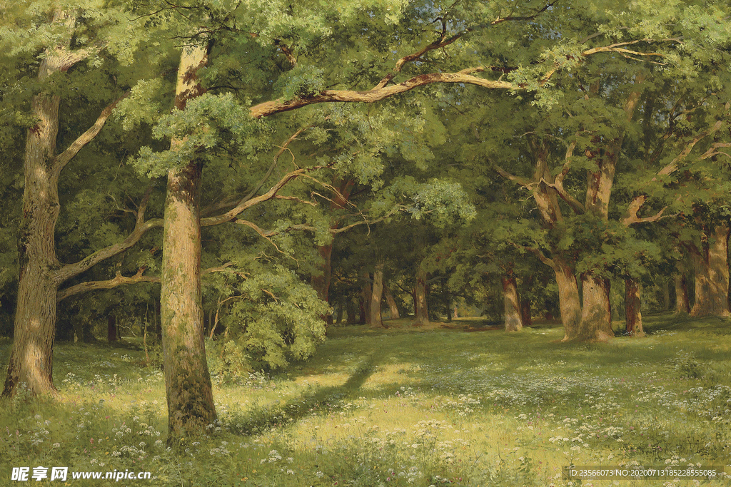 希施金树林风景油画