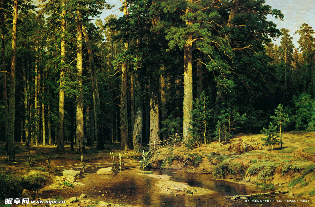 希施金树林风景油画