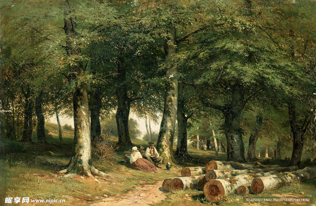 希施金树林风景油画