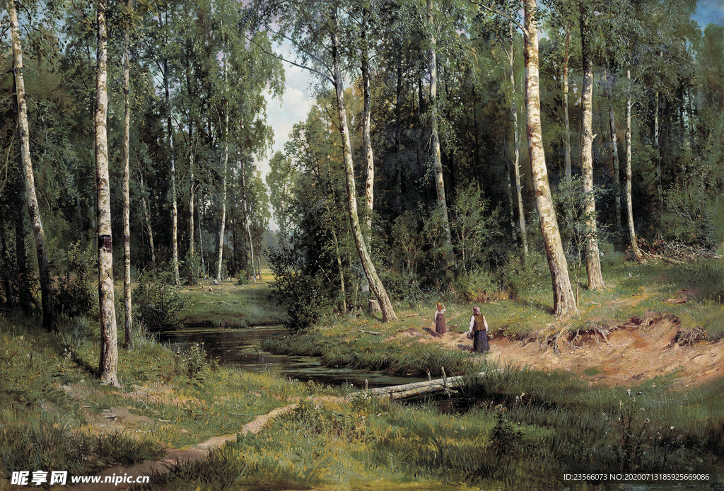 希施金树林风景油画