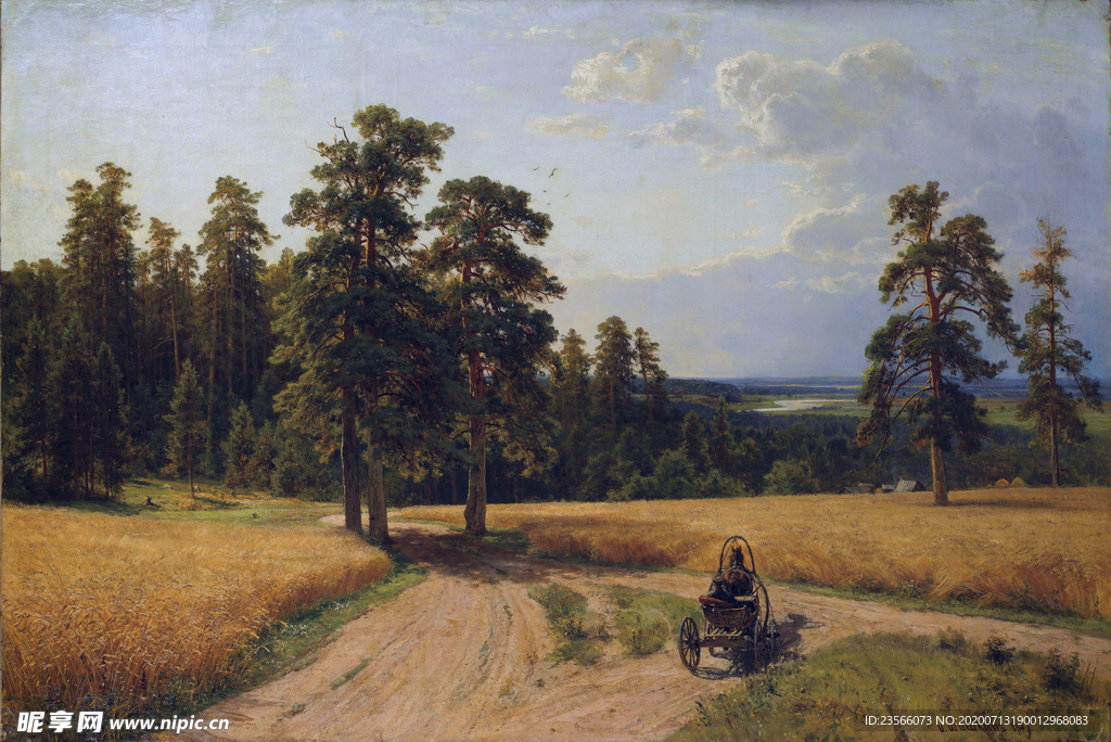 希施金树林风景油画