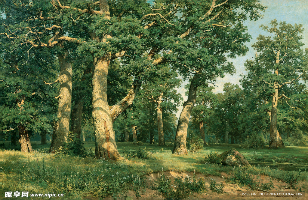 希施金树林风景油画