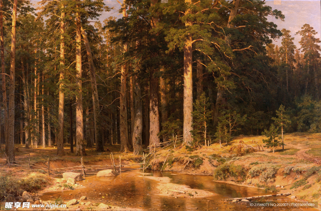 希施金树林风景油画