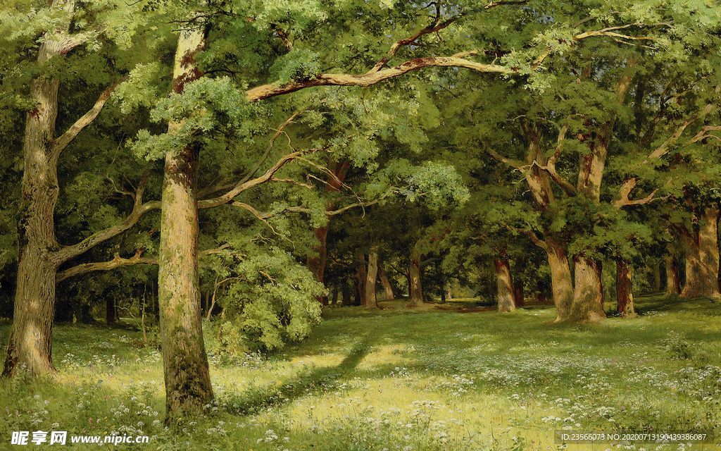 希施金树林风景油画