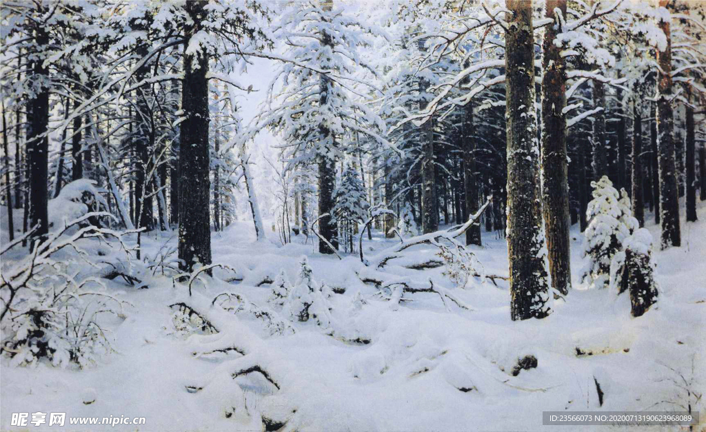 希施金树林风景油画