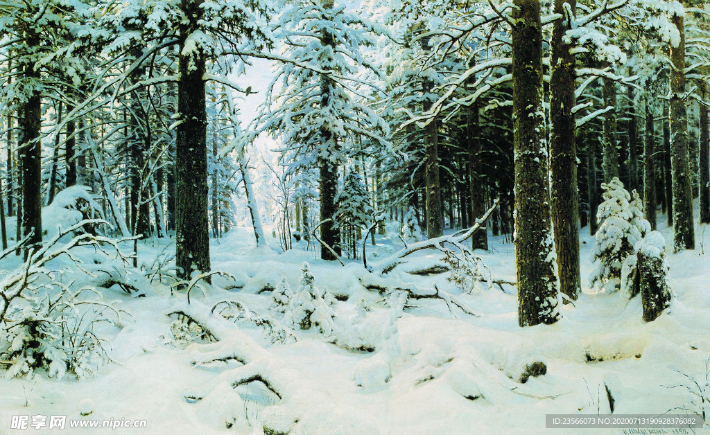 希施金树林风景油画