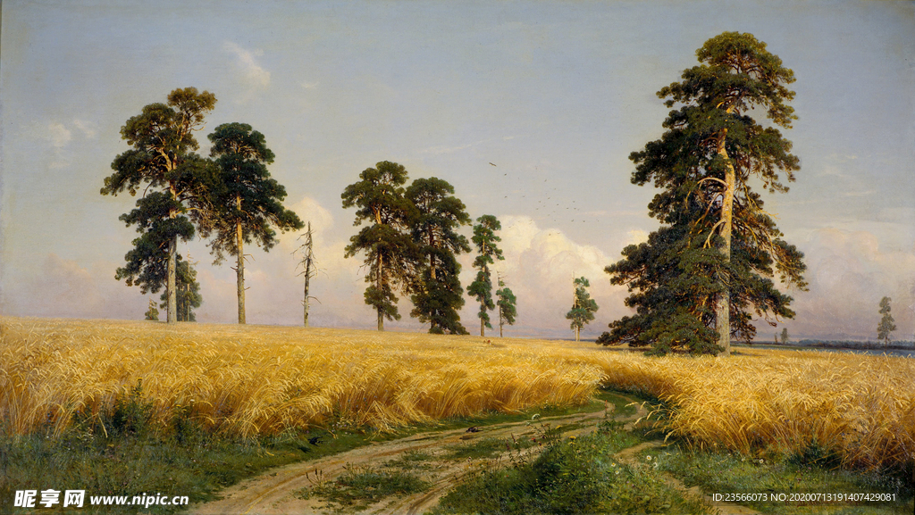 希施金树林风景油画