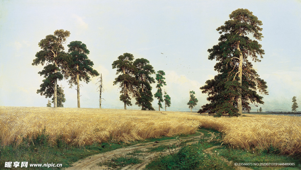 希施金树林风景油画