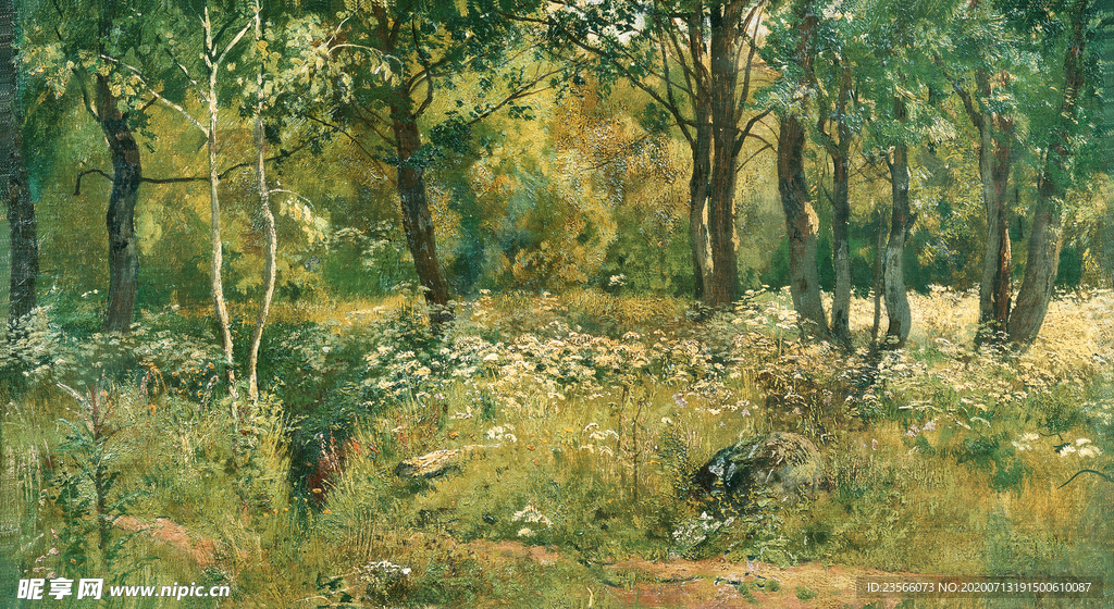 希施金树林风景油画
