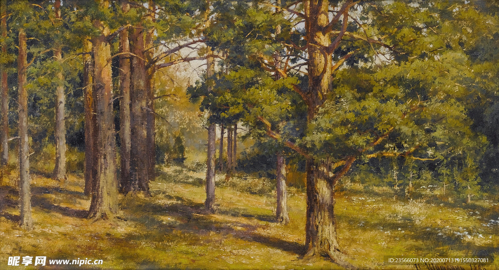 希施金树林风景油画