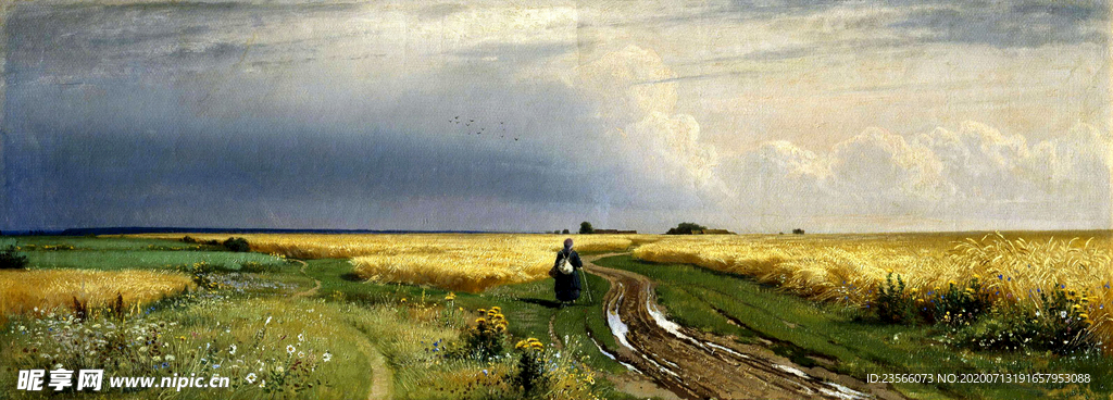 希施金树林风景油画