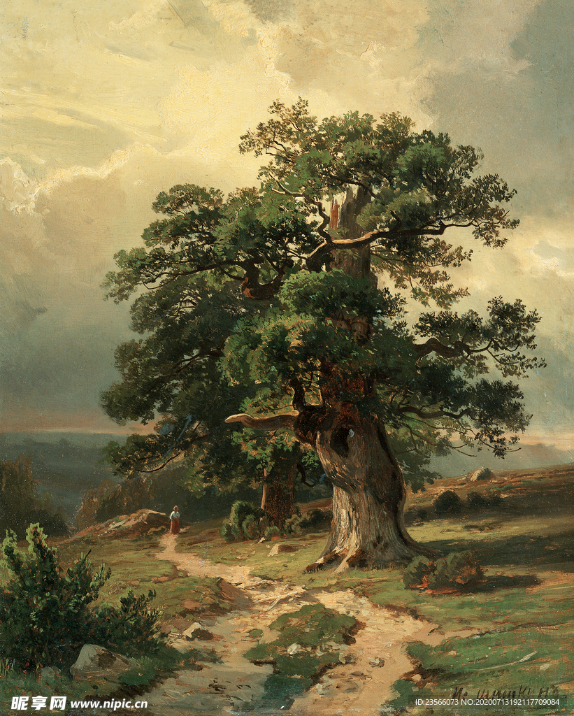 希施金树林风景油画