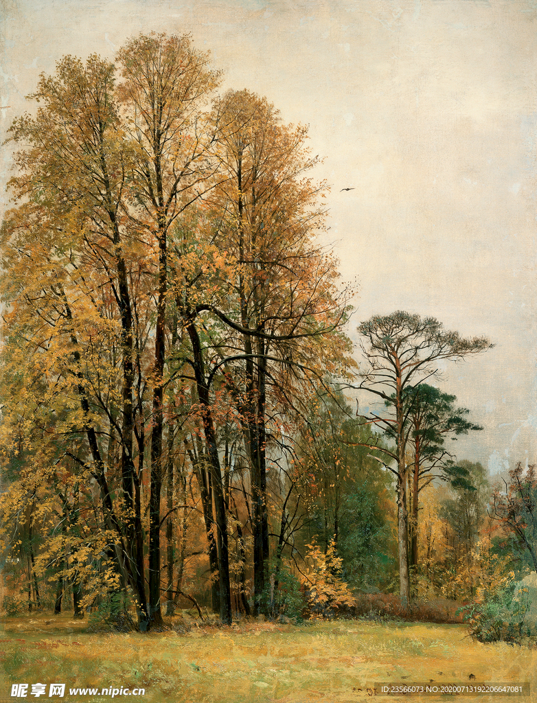 希施金树林风景油画