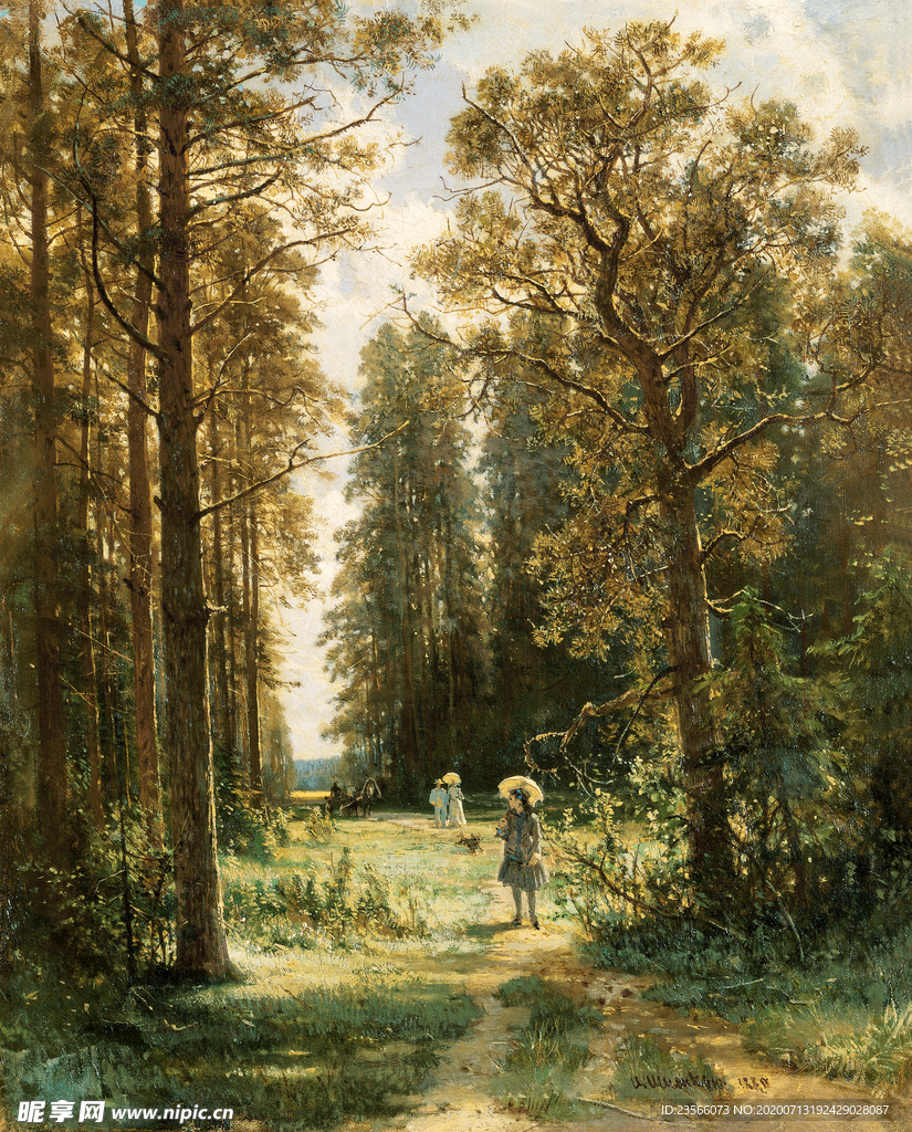 希施金树林风景油画