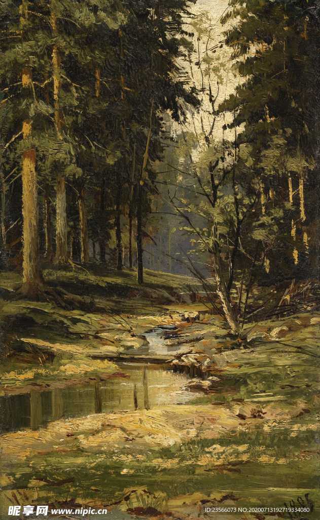 希施金树林风景油画