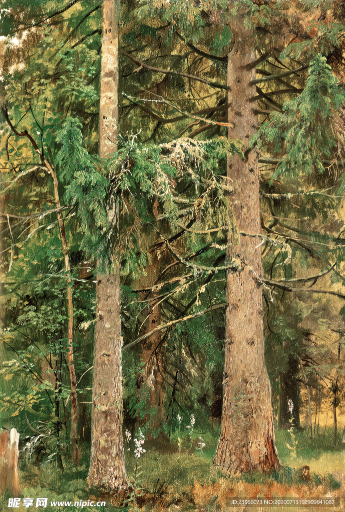 希施金树林风景油画
