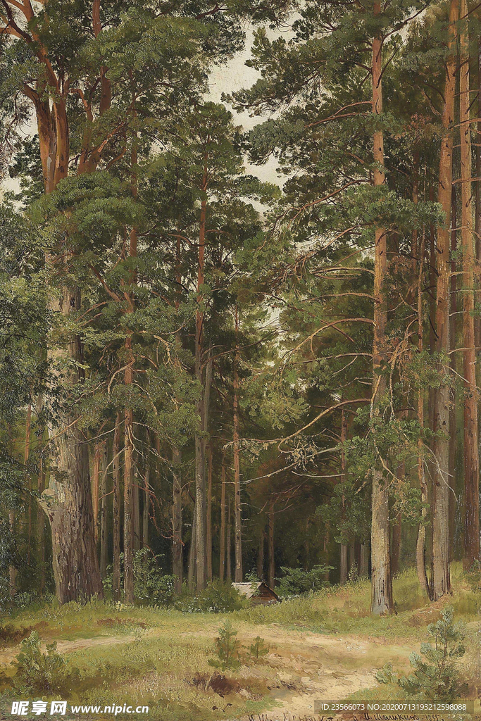 希施金树林风景油画