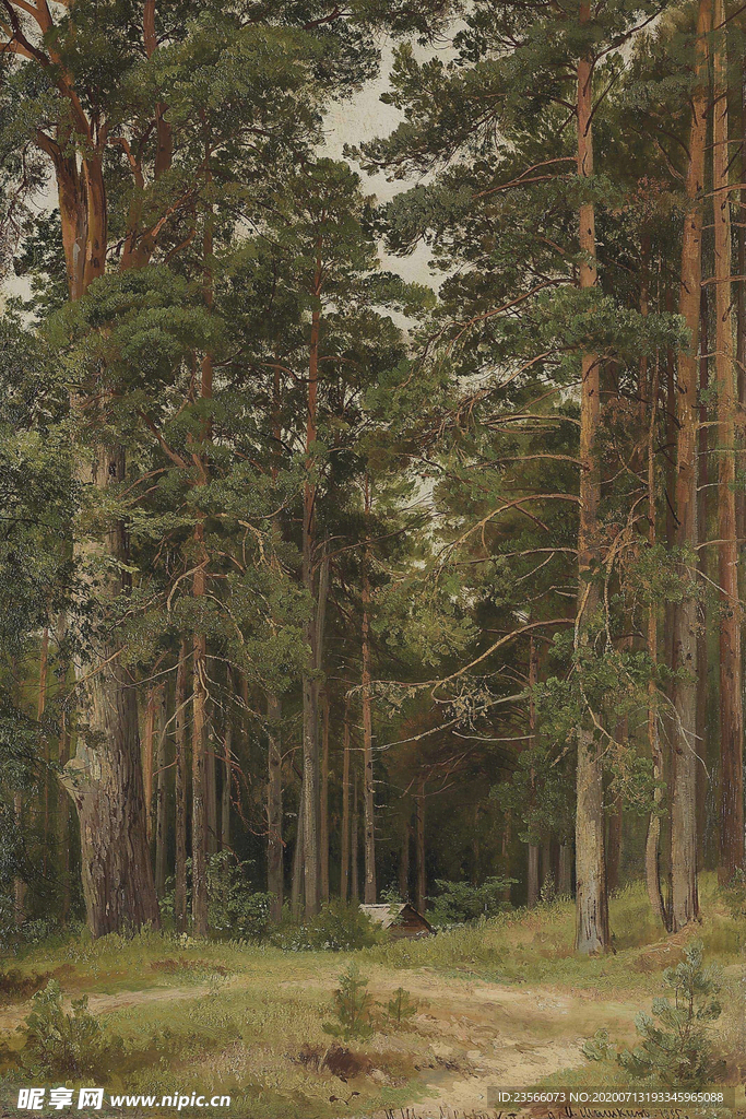 希施金树林风景油画