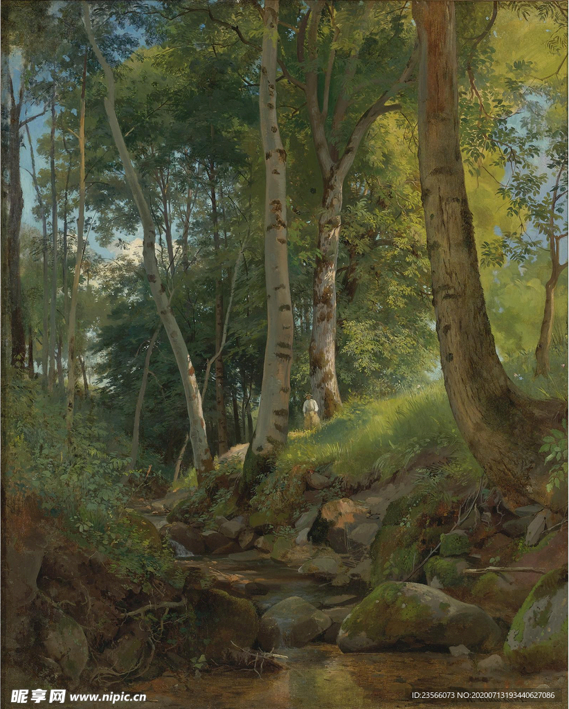 希施金树林风景油画