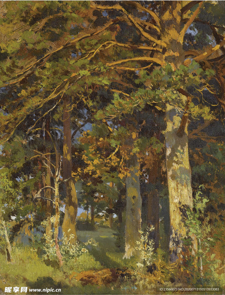 希施金树林风景油画