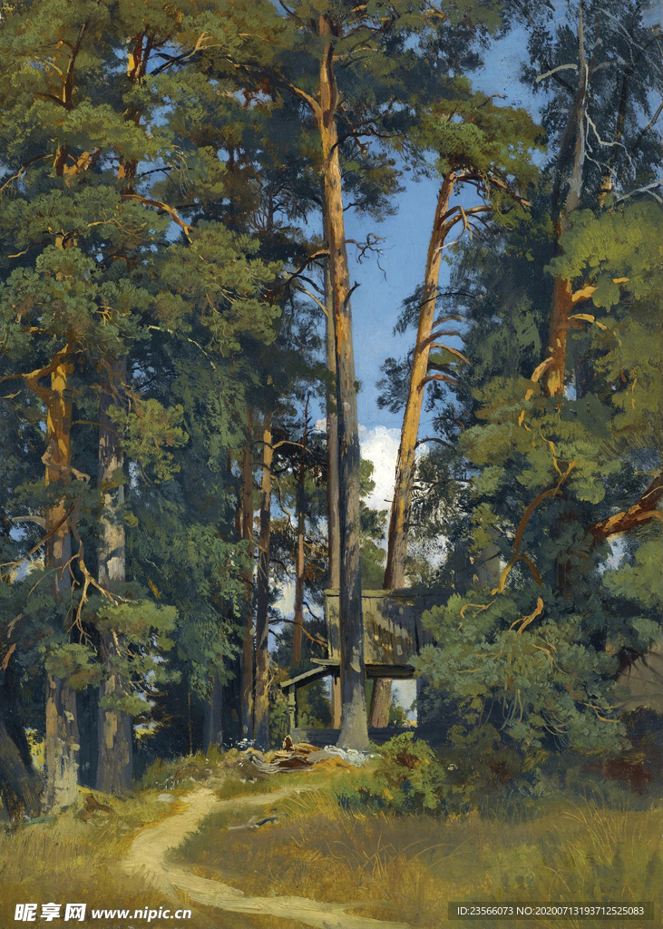 希施金树林风景油画