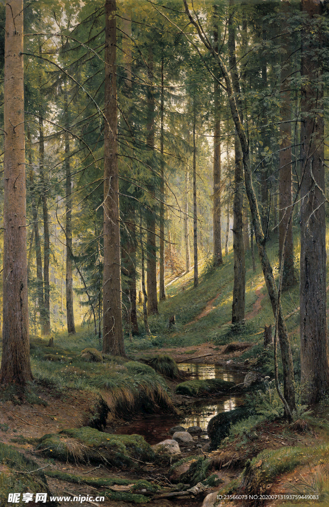希施金树林风景油画