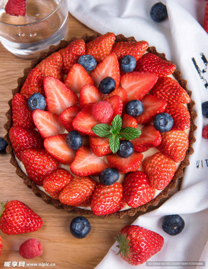 草莓蛋糕甜品点心休闲背景素材