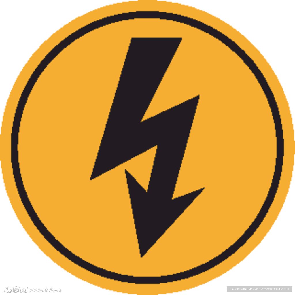 闪电警告标志