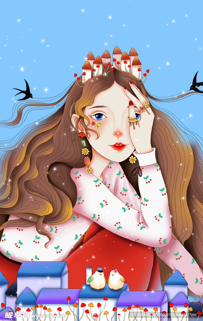 人物女性时尚插画卡通素材