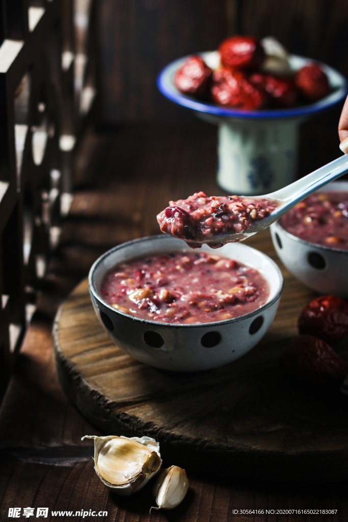 八宝粥美食食材养生背景素材