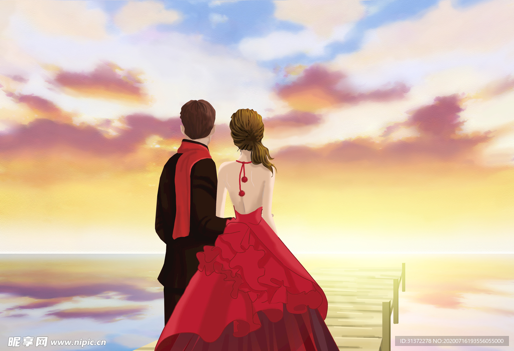 卡通情侣头像图片