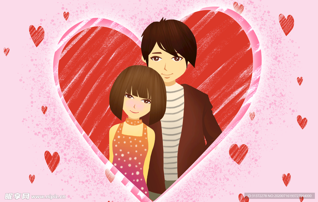 卡通情侣头像图片