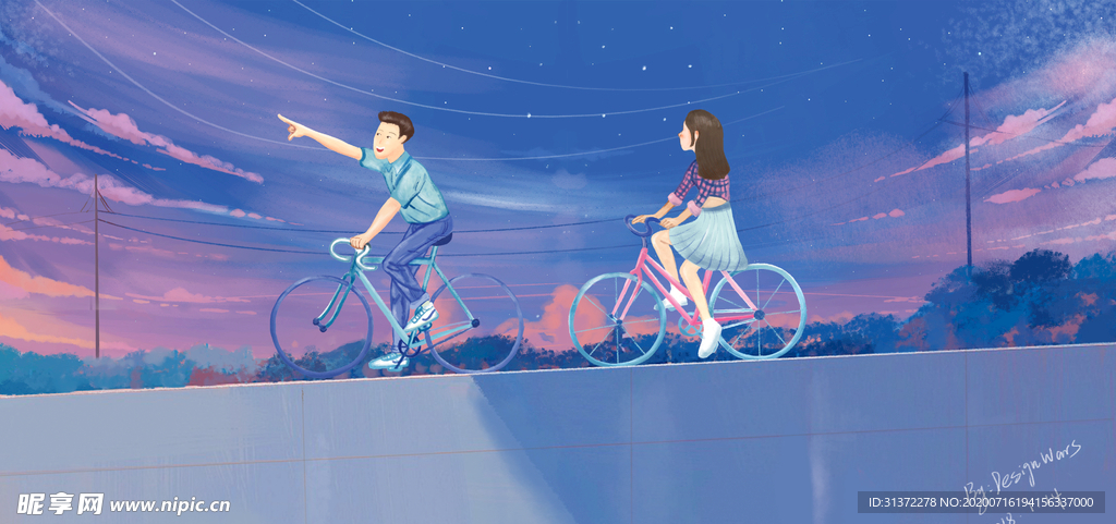 卡通情侣头像图片