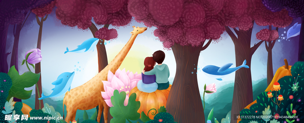 卡通情侣头像图片