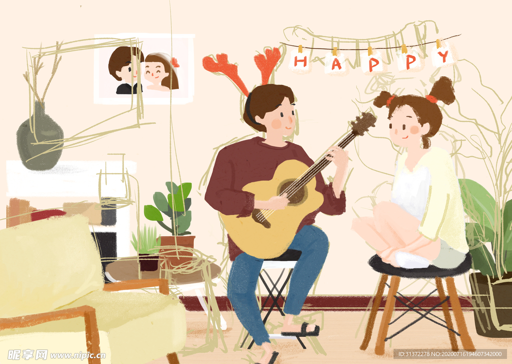 卡通情侣头像图片