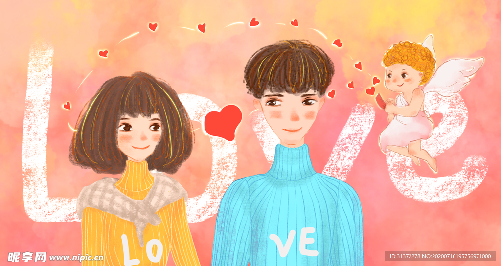 卡通情侣头像图片