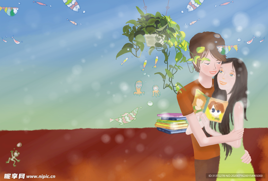 卡通情侣头像图片