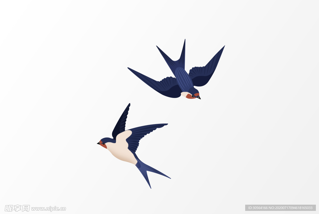 燕子小鸟插画卡通背景素材