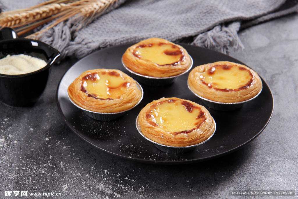 蛋挞甜品美食食材背景素材