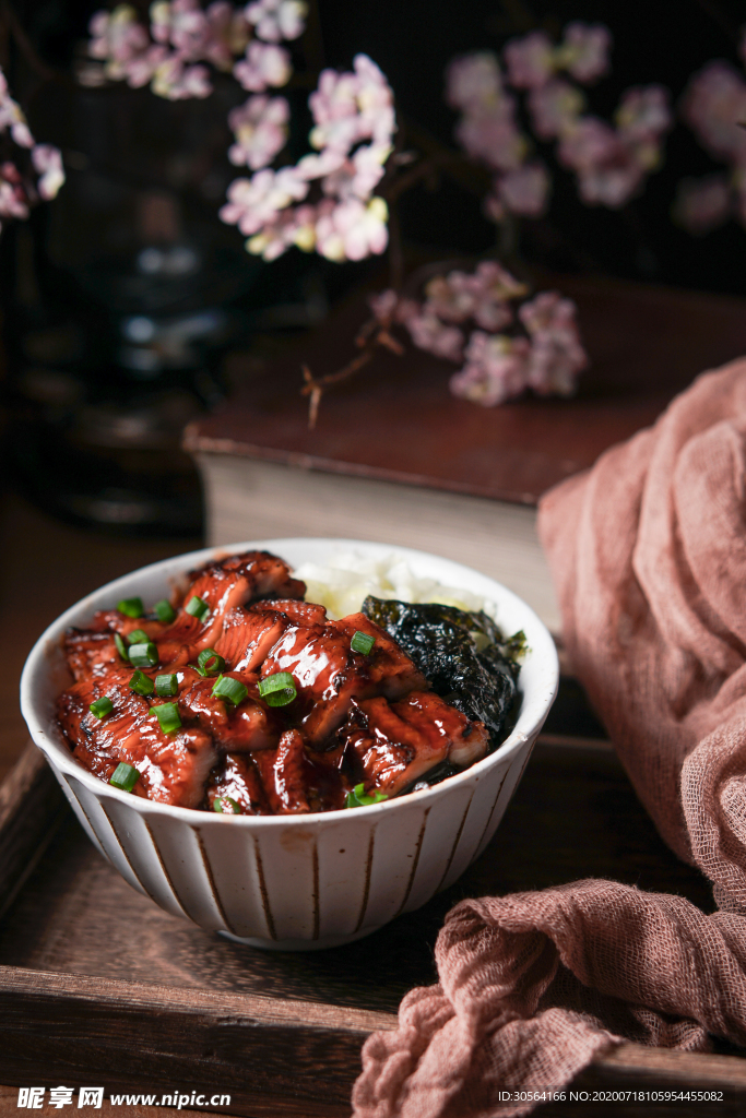 鳗鱼饭美食食材日式背景素材