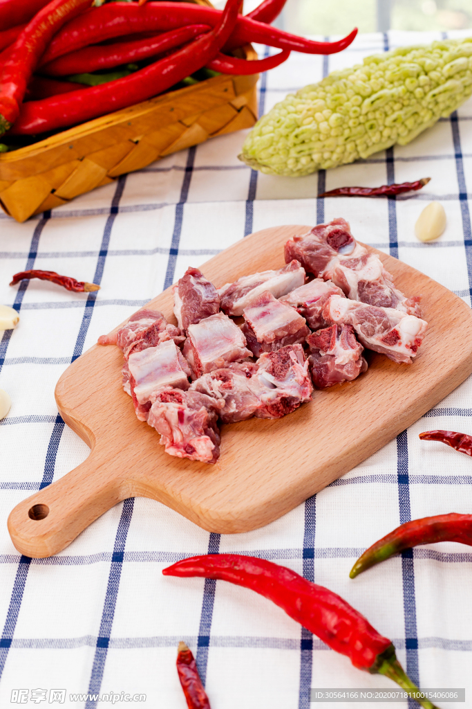 排骨猪肉美食食材背景素材