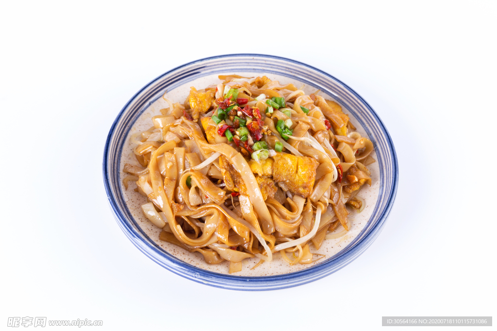 炒河粉美食食材背景素材