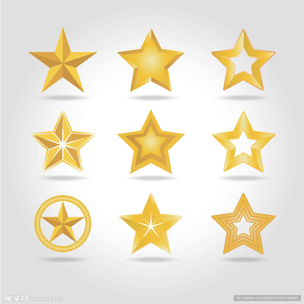 矢量五角星元素图片